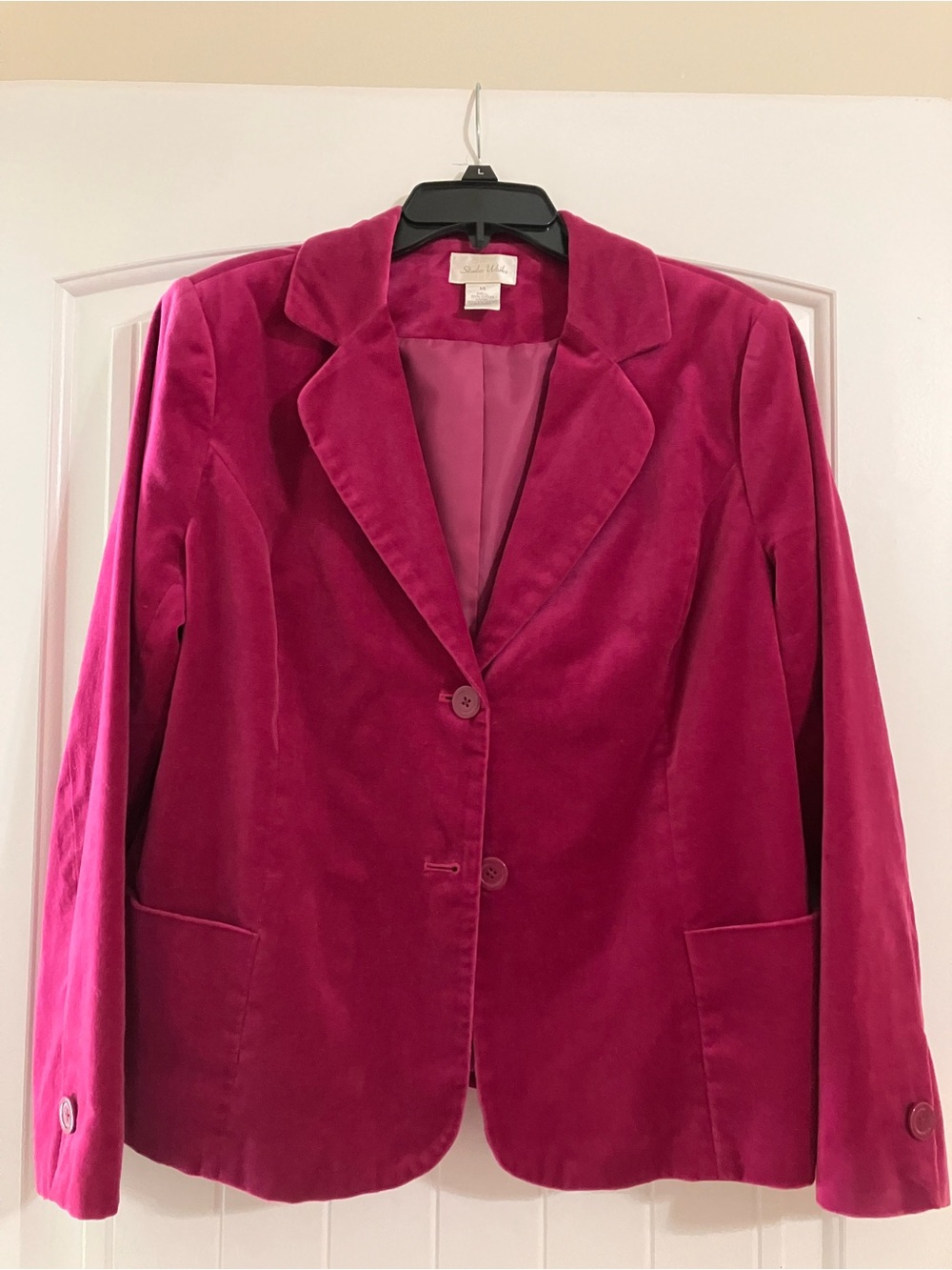 Studio Works Velvet Blazer in Fuchsia Pink